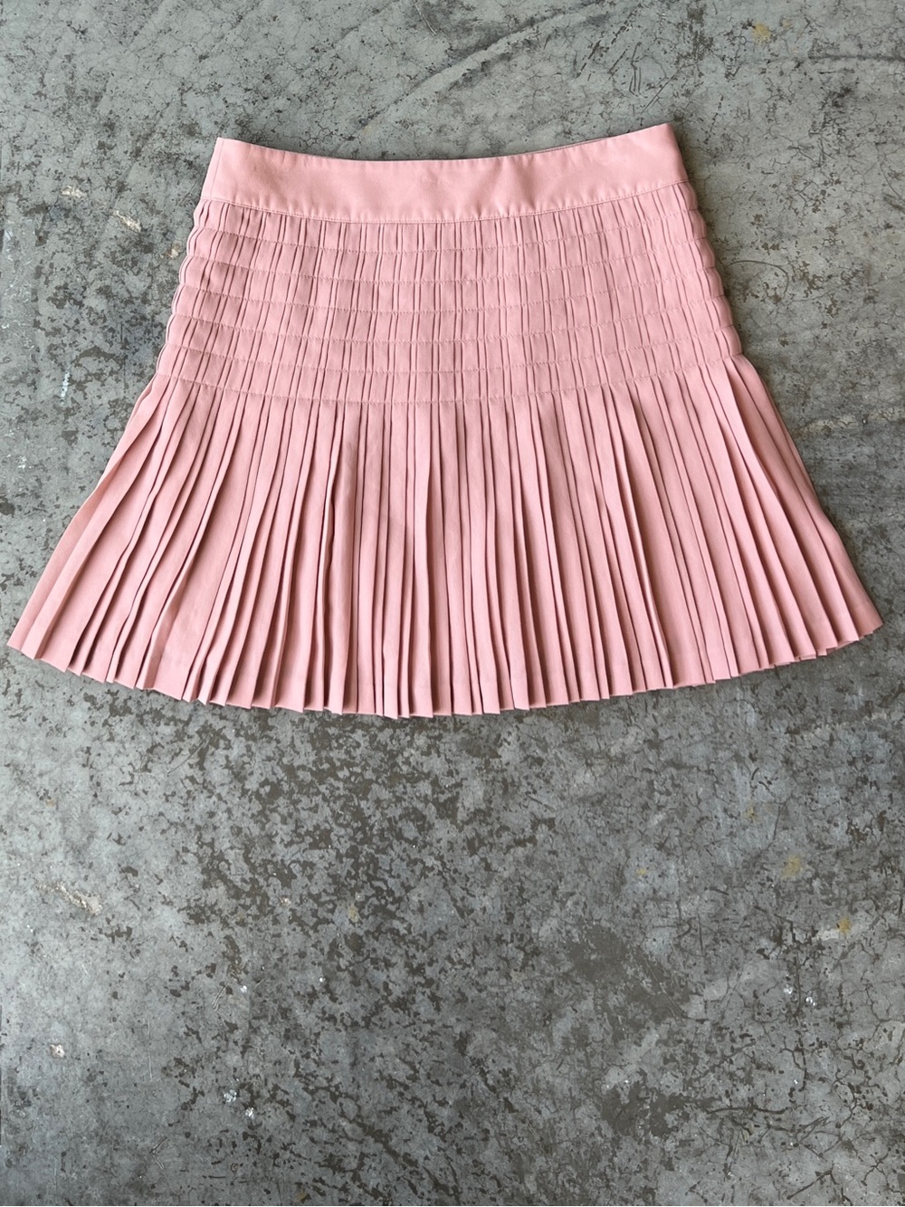 J.Crew Blush Pink Pleated Skirt Smocked Drop Waist Mini Girly Coquette Women's 6